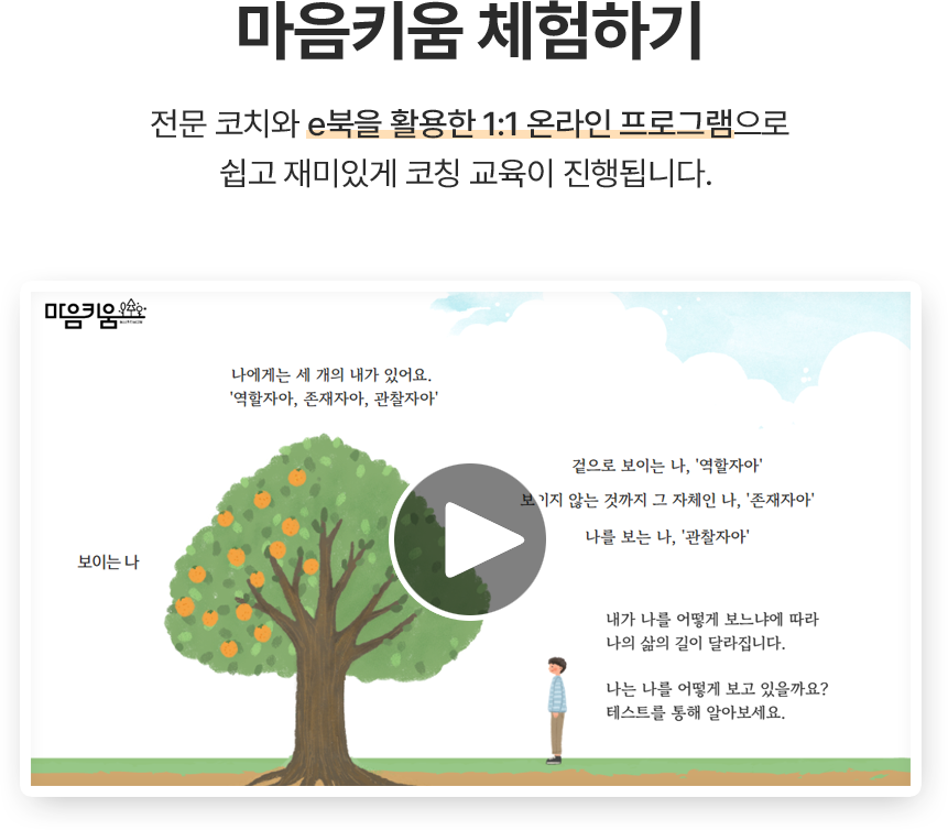 청소년 인성코칭 마음키움 미리보기,영상,e북 활용,온라인 교육